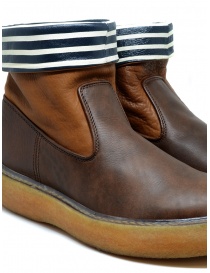 Kapital brown leather ankle boots with blue and white stripes mens shoes buy online
