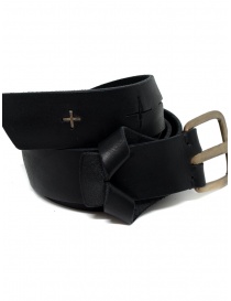 Belts online: M.A+ black belt with turn-up and perforated crosses