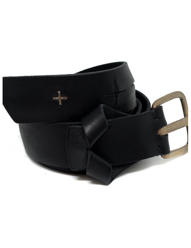 M.A+ black belt with turn-up and perforated crosses ED2E GR 3.0 BLACK belts online shopping