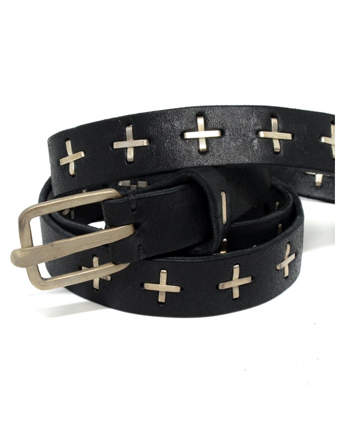 Cintura M.A+ nera con croci in argento EQ2C GR 3.0 BLACK cinture online shopping