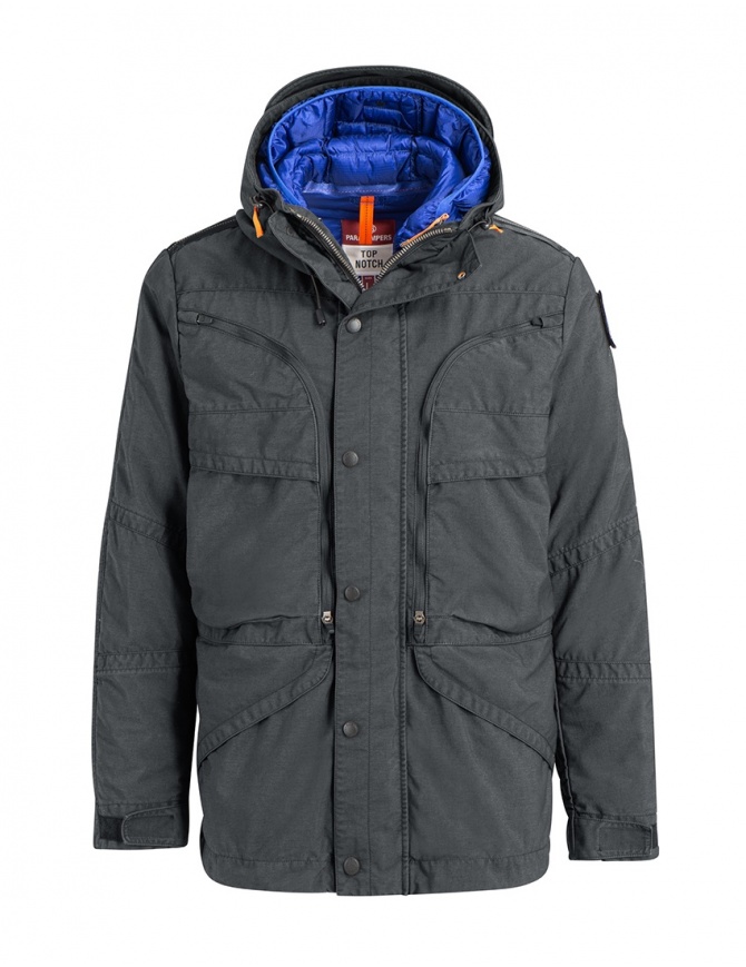 Parajumpers Alpha iron grey and blue jacket PMJCKTP01 NINE IRON 765 mens jackets online shopping