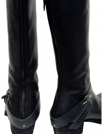 M.A+ high boots in black leather with buckle and zipper womens shoes price