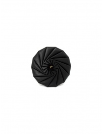 Wallets online: M.A+ black leather wheel-shaped purse