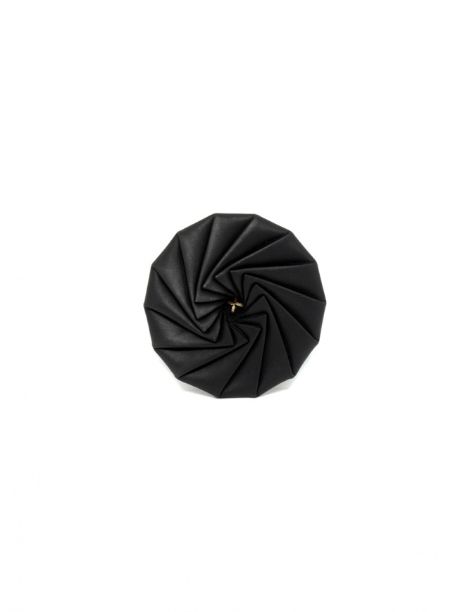 M.A+ black leather wheel-shaped purse A-WPOLY14 VA 1.0 BLACK