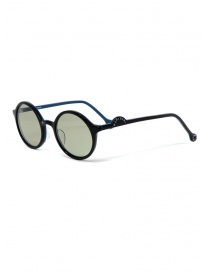Kapital sunglasses in black acetate with green lenses