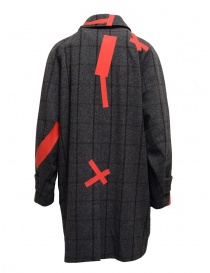 Kolor grey check and red patchwork coat price