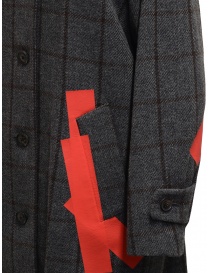 Cappotto Kolor grigio a quadri toppe rosse cappotti donna prezzo
