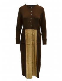 Hiromi Tsuyoshi brown and beige pleated dress RW19-003 BROWN order online