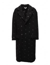 Miyao black coat with blue flowers online