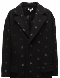 Miyao black coat with blue flowers price