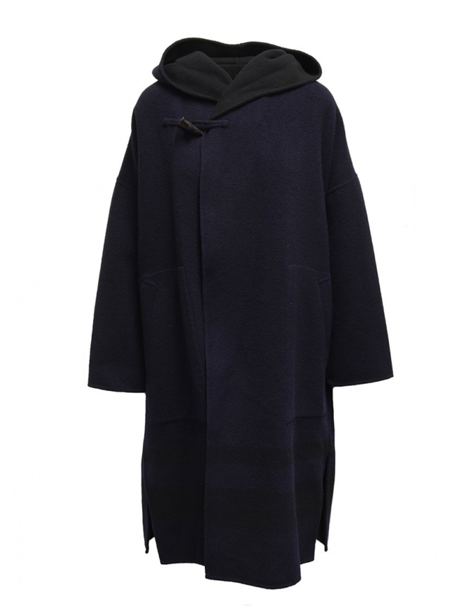 Cappotto poncho Plantation blu-nero reversibile PL99FA017 BLUE/BLACK cappotti donna online shopping