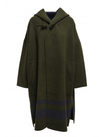 Cappotto poncho Plantation verde-blu reversibile online