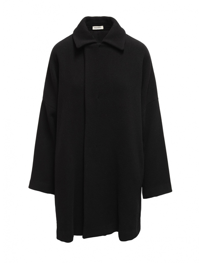Plantation black coat with shirt collar PL99-FC043 BLACK womens coats online shopping