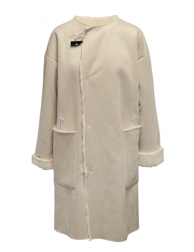 Plantation cappotto reversibile suede-pelliccia bianco PL99FA920 WHITE cappotti donna online shopping