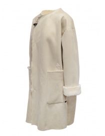 Plantation cappotto reversibile suede-pelliccia bianco acquista online