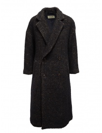 Zucca brown check double-breasted coat ZU99FA197 BROWN