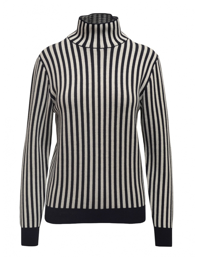 Sara Lanzi white and blue striped turtleneck 03RWV.81 NAVY/WHT women s knitwear online shopping
