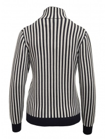 Sara Lanzi white and blue striped turtleneck