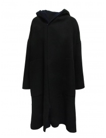 Cappotto poncho Plantation blu-nero reversibile