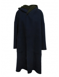 Cappotto poncho Plantation verde-blu reversibile