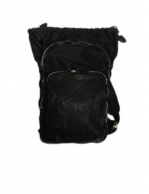 Guidi SP05 black expandable backpack in horse leather and nylon bags buy online