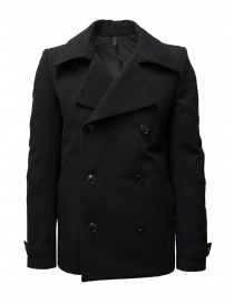Mens coats online: Deepti classic black double-breasted caban