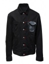D.D.P. black denim jacket with red buttonholes for man buy online MJJ001 GIUBBINO COTONE UOMO