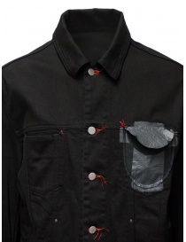 D.D.P. black denim jacket with red buttonholes for man mens jackets price