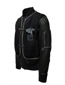 D.D.P. bomber in pelle con gilet a rete nero prezzo