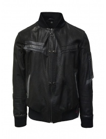 D.D.P. bomber in pelle con gilet a rete nero acquista online prezzo