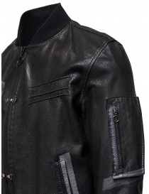 D.D.P. bomber in pelle con gilet a rete nero acquista online prezzo