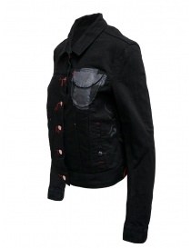 D.D.P. black denim jacket with red buttonholesse for woman