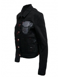 D.D.P. black denim jacket with red buttonholesse for woman buy online