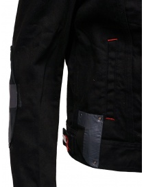D.D.P. black denim jacket with red buttonholesse for woman buy online price