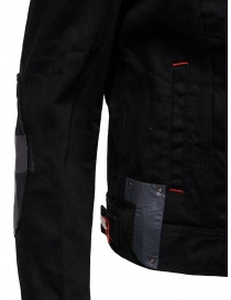 D.D.P. giubbino in jeans nero con asole rosse da donna acquista online prezzo