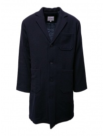 Camo blue padded wool coat AF0032 WOOL NAVY