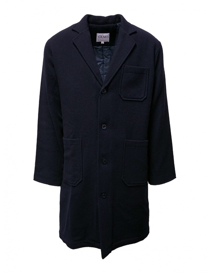 Camo blue padded wool coat AF0032 WOOL NAVY mens coats online shopping