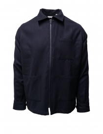 Camo blue cotton zippered jacket AF0016 SWOOL NAVY