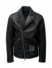 D.D.P. Iconic Brand black studded leather jacket MKJ001 CHIODO UOMO order online