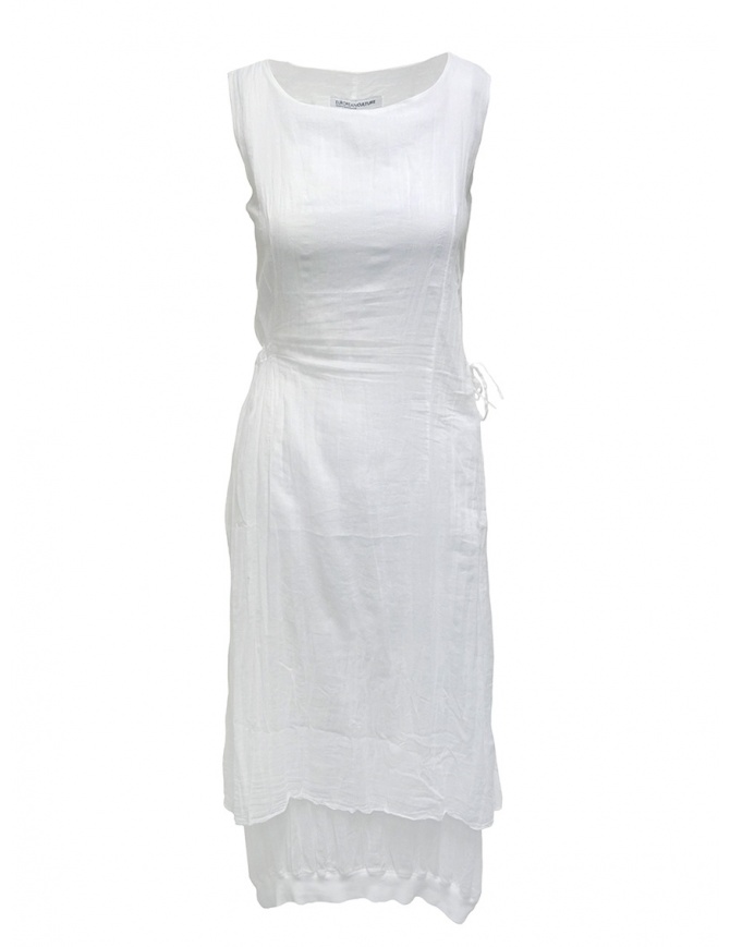 European Culture abito bianco smanicato in cotone 18GU 7504 1101 abiti donna online shopping