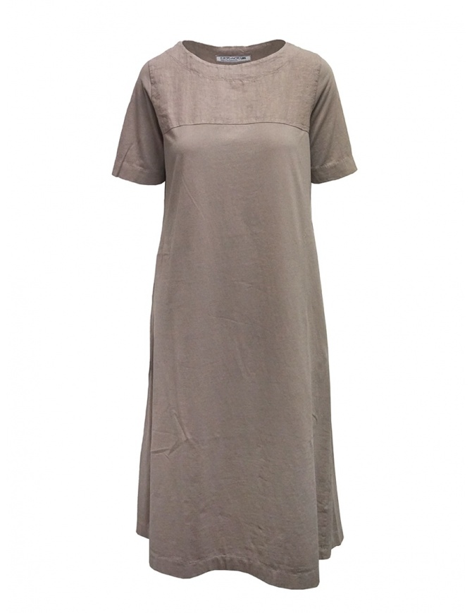 European Culture long beige linen and cotton dress 15A0 2790 1361 womens dresses online shopping
