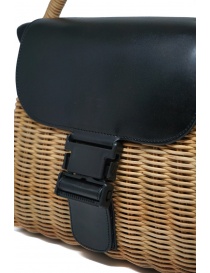 Zucca wicker and black eco-leather bag bags buy online