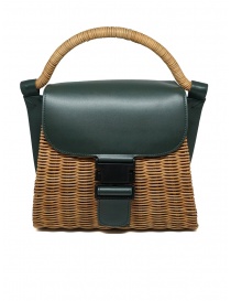 Zucca wicker and green eco-leather bag ZU07AG125-10 GREEN