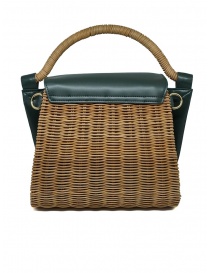 Zucca wicker and green eco-leather bag price