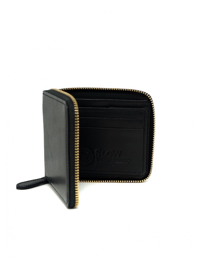 Slow Herbie small square wallet in black leather SO660G HERBIE SHORT BLACK