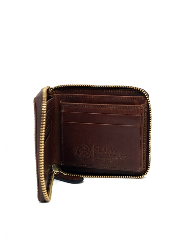 Slow Herbie small square brown leather wallet SO660G HERBIE SHORT RED BROWN wallets online shopping