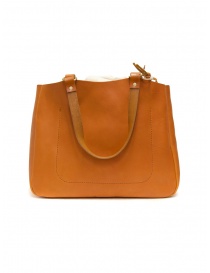 Bags online: Slow Bono bag in orange leather with linen bag