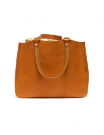 Slow borsa Bono in pelle arancione con sacca in lino borse acquista online