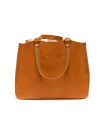 Slow borsa Bono in pelle arancione con sacca in lino borse acquista online