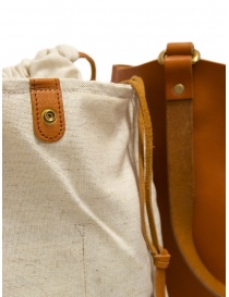 Slow Bono bag in orange leather with linen bag bags price